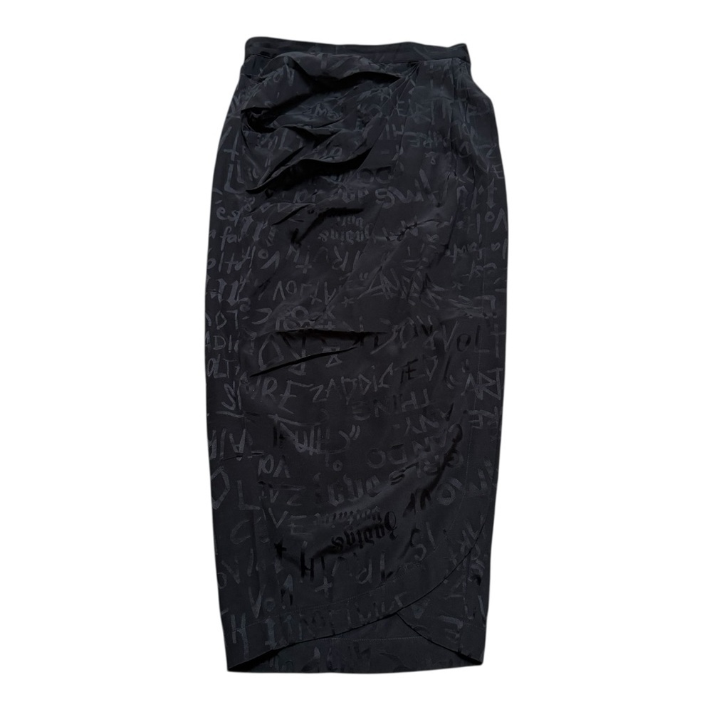 Zadig & Voltaire Jamelia Silk Manifesto Midi Skirt in Black Size 36
